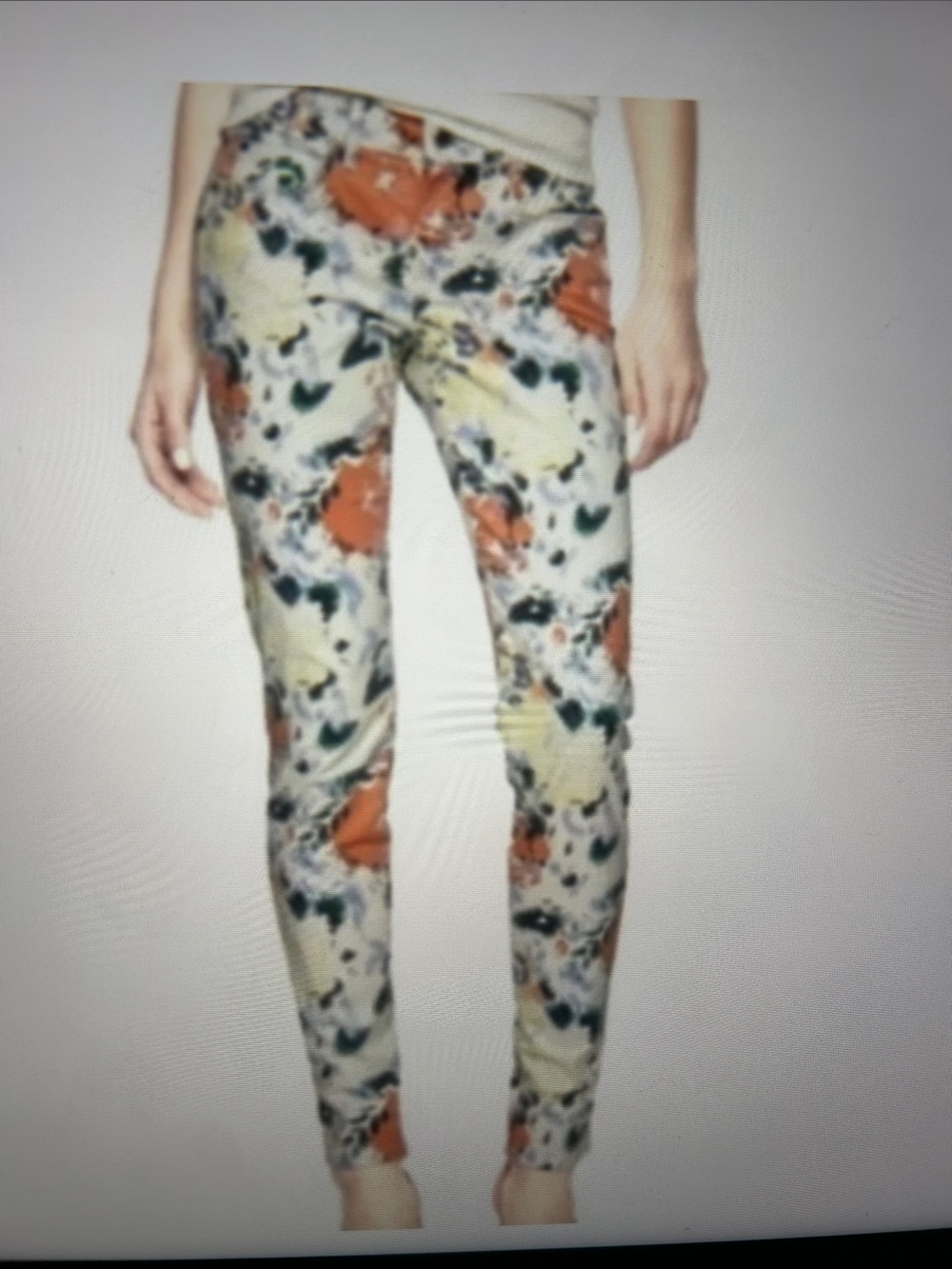 GAP Womens Floral Ankle Jeans in Orange and Blue Sz 25